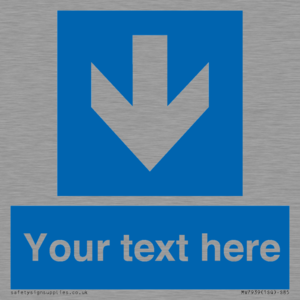 Custom Mandatory directional sign, blue arrow down